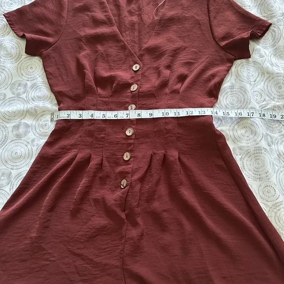 Haute‎ Monde Maroon Jumper V-Neck Seamless Short Sleeves  M Size Medium. NWOT - Picture 11 of 14